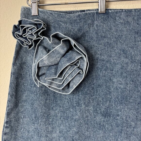 Future Collective 2X Rosette Denim Mini Skirt NEW - Picture 5 of 11